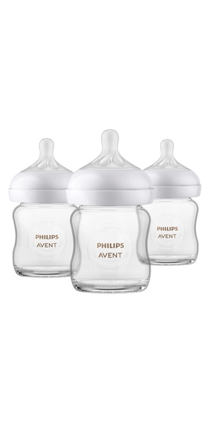 Philips AVENT Glass Natural Baby Bottle Pack With Natural Response Nipple 