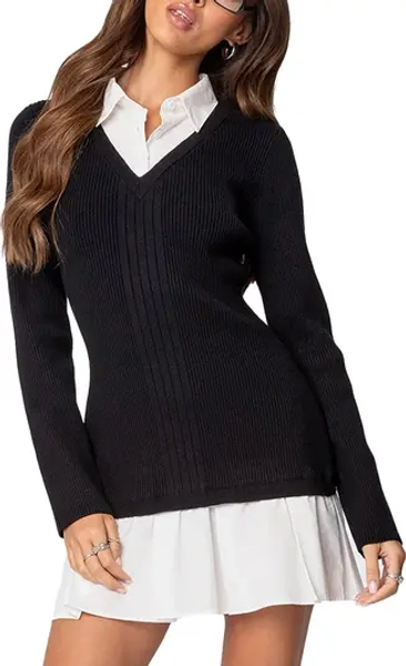 EDIKTED Long Sleeve Minidress | Nordstrom