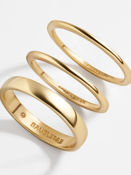 Tris 18K Gold Ring Set - Gold | 8 / Gold