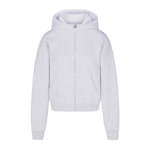 COTTON FLEECE CLASSIC ZIP UP HOODIE | LIGHT HEATHER GREY | XXS