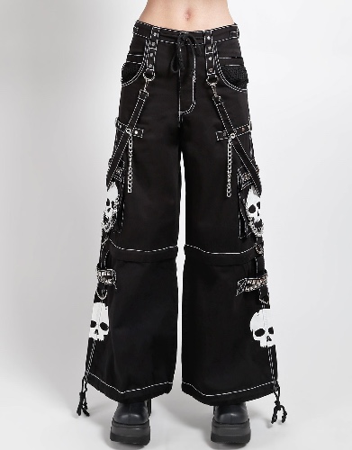 SUPER SKULL PANT WHITE SKULL | X-Small / BLACK/WHITE