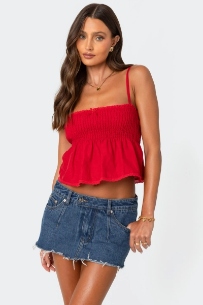 Millie Scrunch Tank Top | RED / M