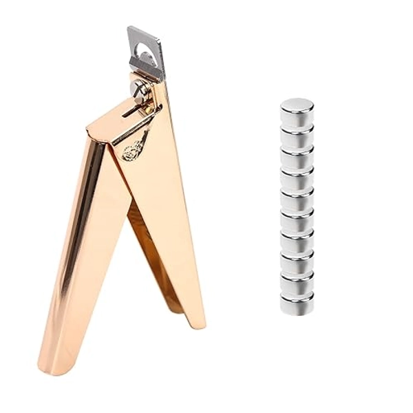 Acrylic False Nail Clippers with Magnets, Adjustable Acrylic Nail Cutter Tool with 10 Length Measurement Magnets Fake Nail Trimmer Extension Clipper for Manicure Salon Home