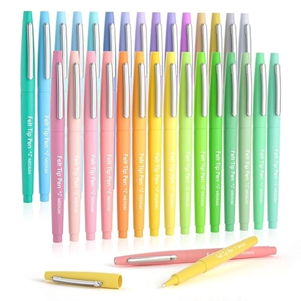 Pastel felt tip pens