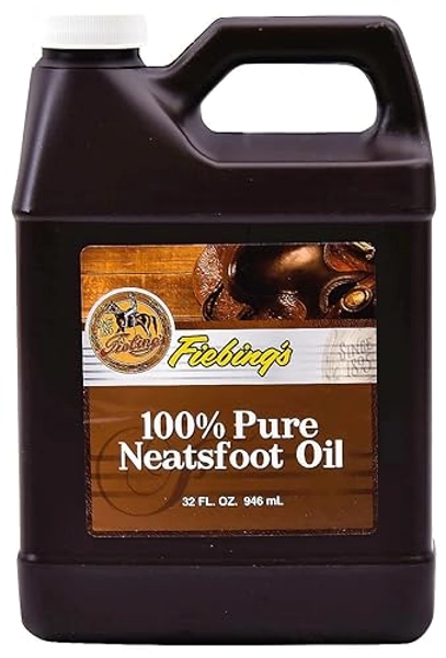 Fiebing's 100% Pure Neatsfoot Oil 32oz - Natural Leather Preservative - Great for Boots, Baseball Gloves, Saddles and More
