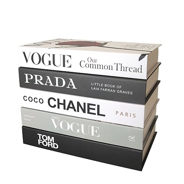 SPShadow 5 Pcs Decorative Books Aesthetic Chic Faux Book Set for Room Décor,Modern Home Decor Coffee Table Decor - 5 Pcs