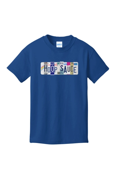 The Hoop Sauce Youth License Plate Basketball T-shirt