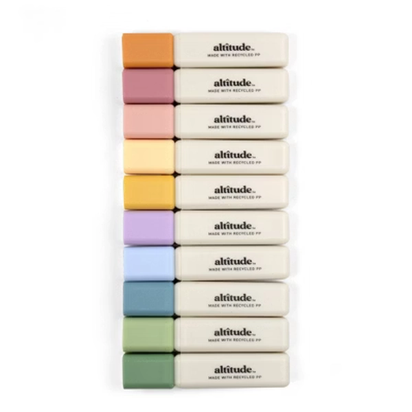 Altitude 10pk Mini Highlighters 5.0mm Multicolor Ink