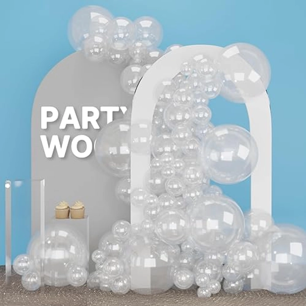 PartyWoo Clear Balloons 100 pcs Transparent Balloons Bubble Balloons Different Sizes Pack of 18 12 10 5 Inch Clear Balloon Arch Kit Balloon Garland for Graduation Wedding Party Decorations Clear-Y2 - Clear-3035