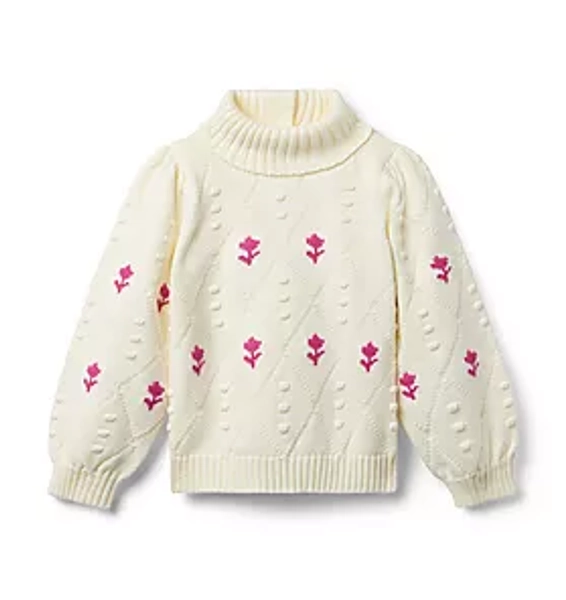 Girl Merchant Marine Embroidered Cherry Collared Sweatshirt by Janie and Jack