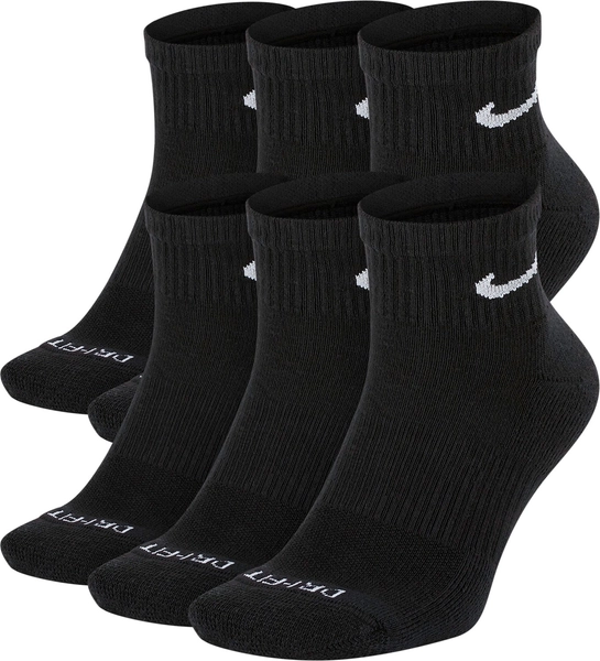 Nike Men's Everyday Plus Cushion Dri-FIT Training Ankle Socks 6 Pack Black