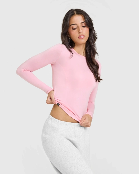 Mellow Soft Long Sleeve Top | Petal Pink
