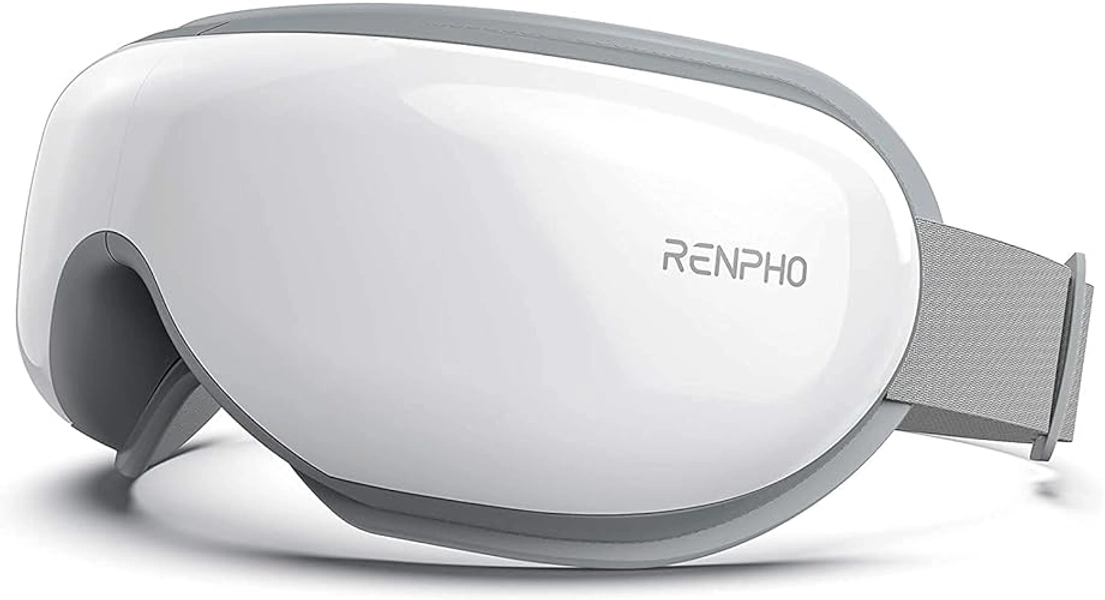RENPHO Eyeris 1 Eye Massager with Heat, Birthday Christmas Gifts for Women, FSA HSA Eye Care Gifts for Mom, Smart Eye Mask for Relax Eye, Reduce Eye Strain - A-white