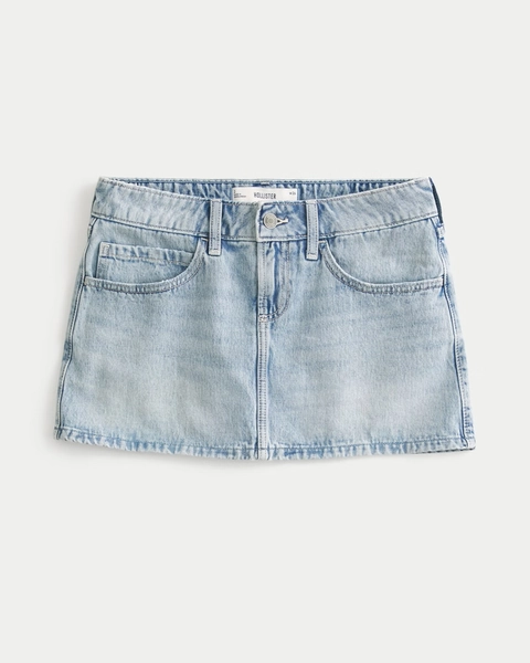 Light Wash Denim Mini Skort