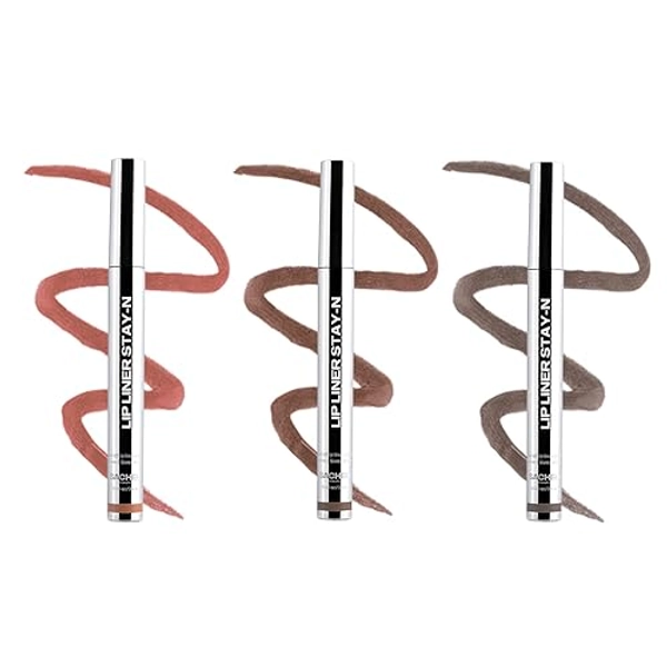 Sacheu Lip Liner Stay-N - Peel Off Lip Liner Tattoo, Peel Off Lip Stain, Long Lasting Lip Stain Peel Off, Infused with Hyaluronic Acid & Vitamin E, Deep Bundle - 0.12 Fl Oz (Pack of 3) - Deep Bundle