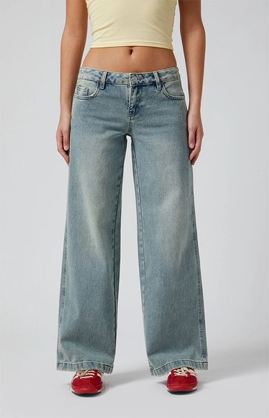Casey Tint Low Rise Baggy Jeans Medium Indigo Wash