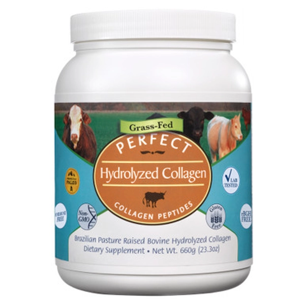 Perfect Hydrolyzed Collagen Unflavored - 100% Collagen Sourced From Brazilian Pasture Raised (Grass Fed) Cows