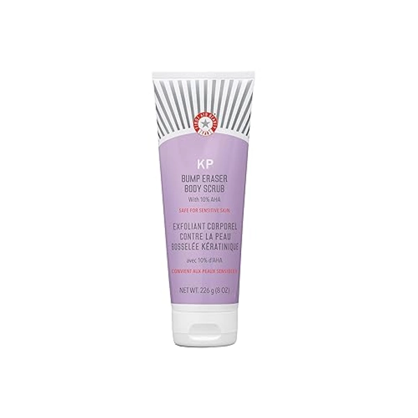 First Aid Beauty - KP Bump Eraser Body Scrub with 10% AHA, Keratosis Pilaris Skin Exfoliater with Glycolic and Lactic acids, Helps Reduce Chicken Skin Bumps, Safe for Sensitive Skin, 8 oz - 8 Ounce (Pack of 1)
