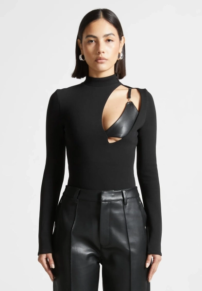 Cut Out Bralette Detail Bodysuit - Black | US 12 / Black / WMN3635-01