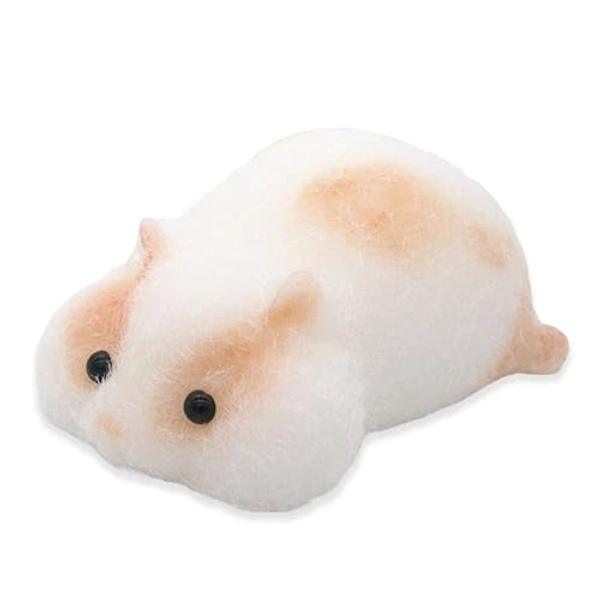 Hamster Flocking Cute Squishy Silicone Toys Handmade Tabasquishy Stress Relief Plaything Perfect for Birthday Gifts