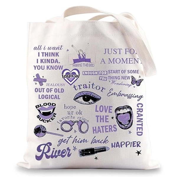 G2TUP Singer Album Aesthetic Tote Bag Vampire Fangs Reusable Shopping Bag Purple Butterfly Concert Bag - Or Tote Bag
