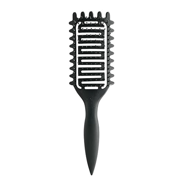 Curl Defining Brush,2024 Curly Hair Brush,Vented Hair Brush for Detangling, Shaping and Defining Curls For Women and Men Less Pulling (Black) - Black
