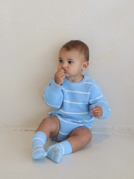 BUBBLE ROMPER | RIVER STRIPE | 1Y