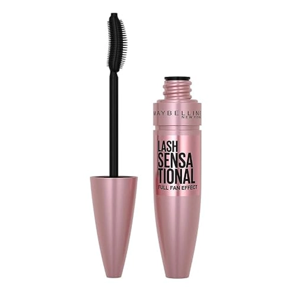 Maybelline Lash Sensational Washable Mascara, Lengthening and Volumizing for a Full Fan Effect, Very Black, 1 Count - VERY BLACK - 0.32 Fl Oz (Pack of 1)