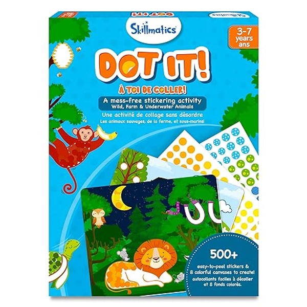 Skillmatics Dot It Sticker Art Activity - Animals, Mess-Free Fun for Kids, 500+ Stickers, Craft Kits, DIY Activity, Travel Toys, Gifts for Boys & Girls Ages 3, 4, 5, 6, 7 - 3. Animals