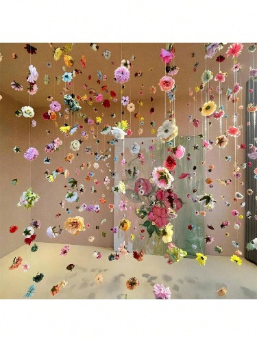 11pcs/20pcs Set Suspended Flower DIY Flower Curtain Material Package Simulation Flower Pendant Ornaments Wedding Room Layout
