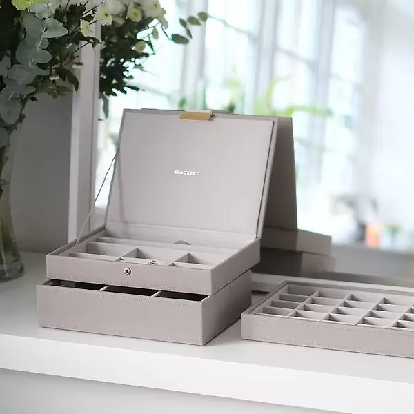 Stackers - deep 3 section tray, Taupe