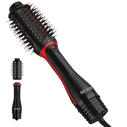 REVLON One Step Volumizer PLUS Hair Dryer and Styler | More Volume, Less Damage, and More Styling Control for Easy and Fast Salon-Style Blowouts, Plus Travel Friendly (Black) - Black Red - 2.0 VOLUMIZER PLUS