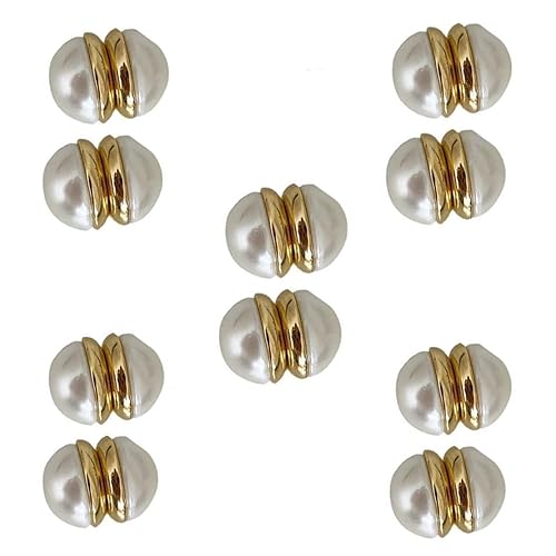 10PCS Magnetic Wedding Veil Weights, Strong Hijab Magnets, Artificial Pearls Magnetic Button, Magnetic Hijab Pins for Clothes, Dress Scarves Veil Accessories, Pearl Pins for Women Girls