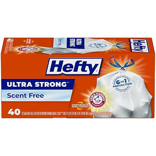 Hefty Ultra Strong Tall Kitchen Trash Bags, Unscented