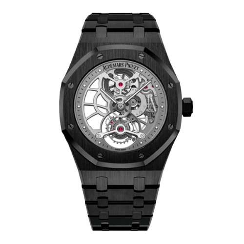 Audemars Piguet Royal Oak Tourbillon Extra-Thin Openworked 41mm Men's Watch - Ref: 26518ST.OO.1220ST.01-PVD - Grey Skeleton Dial, Black PVD Stainless Steel Bracelet | Default Title