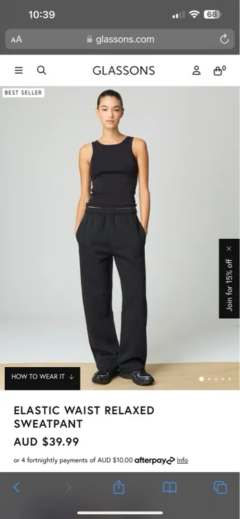 Elastic Waist Relaxed Sweatpant