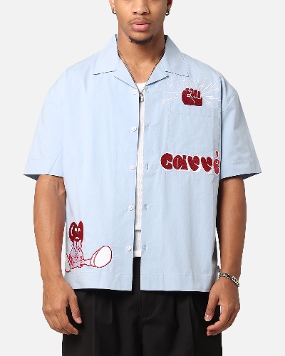 Carre Rose Experience Button Up Shirt Blue