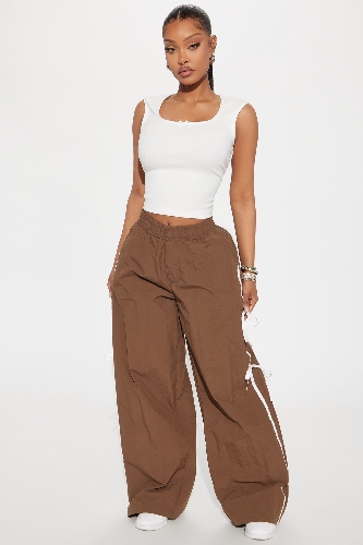 Cindy Windbreaker Track Pant - Chocolate