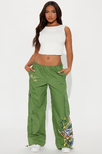Ed Hardy Peacock Cargo Pants - Army Green