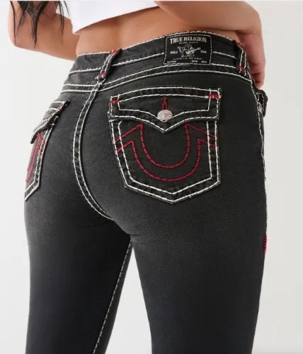 

 JENNIE MID RISE SUPER T SKINNY JEAN - Black | True Religion


