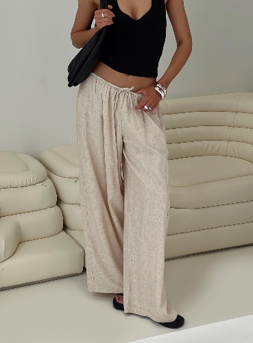 Beach Comber Linen Pant Beige 