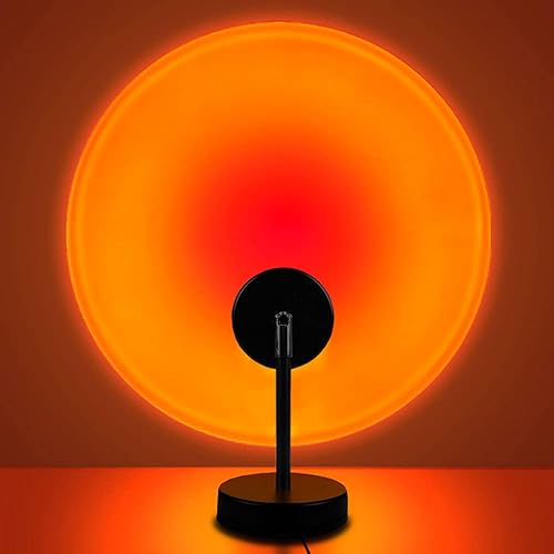 YouOKLight Sunset Lamp, Projector Sunset Light 10W LED Projection Night Light 180 Degree Rotation Romantic Rainbow Light USB Charging for Photography Party Home Living Room Bedroom Decor, Sunset Red… - Sunset Red