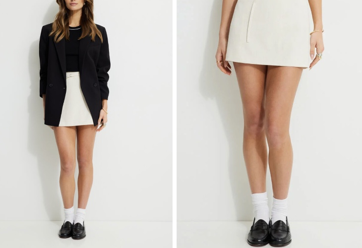 Micro Belt Mini Skirt Beige | Dynamite