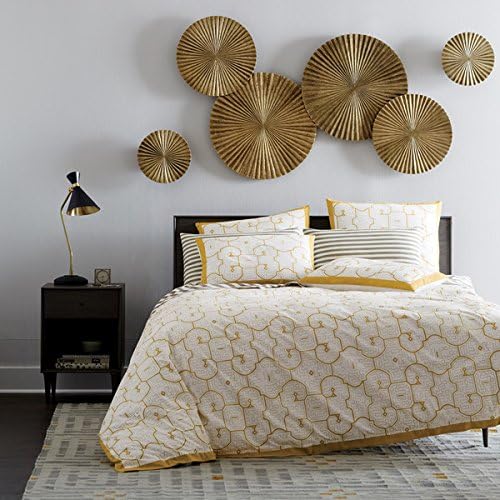 Decorlives Metal Wall Art Decor for Home Office and Farmhouse Cottage | Aesthetic Room Hanging Sculpture Decorations for Living Room Bedroom (Set Of 6 | Color- Sunburst Gold) - Large Set of 6 - Shinny Bright Gold