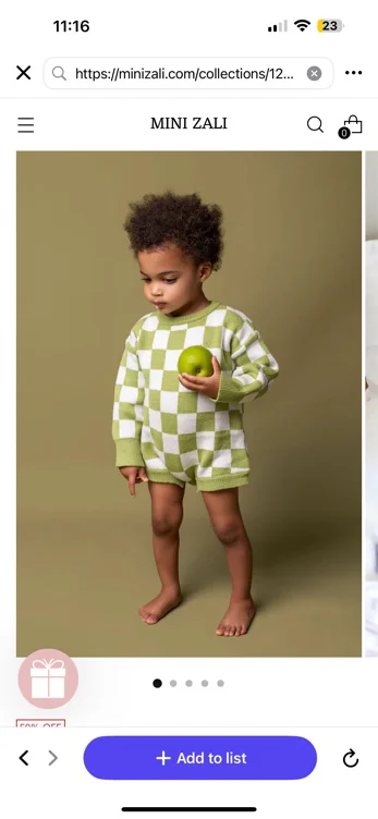 Mini Zali Green Knit Romper