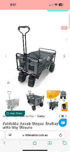 Foldable Beach Wagon Trolley with Big Wheels – Little Nation | Kids Toys, School Accessories, Trampolines, Electronics | Little Nation