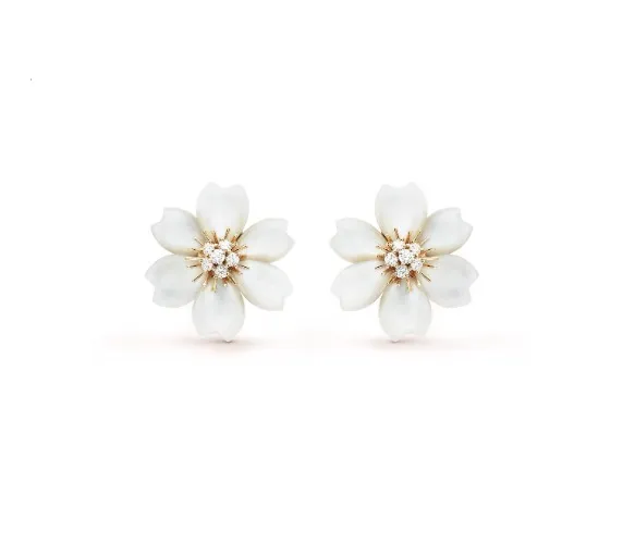 Van Cleef Rose de Noël earrings, small model