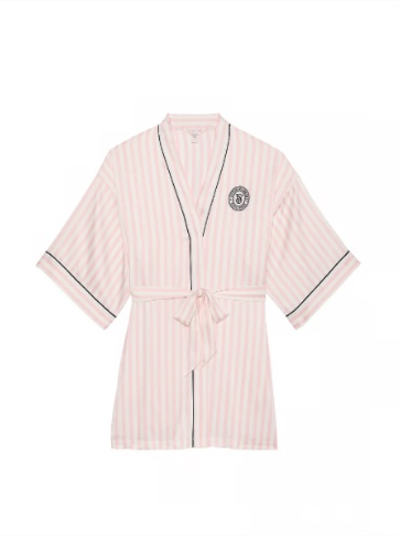 Satin Short Piped Robe
