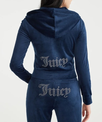 Juicy Couture Bling Velour Full-Zip Hoodie