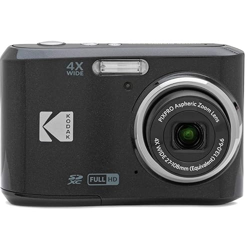 KODAK PIXPRO Friendly Zoom FZ45-BK 16MP Digital Camera with 4X Optical Zoom 27mm Wide Angle and 2.7" LCD Screen (Black) - Black